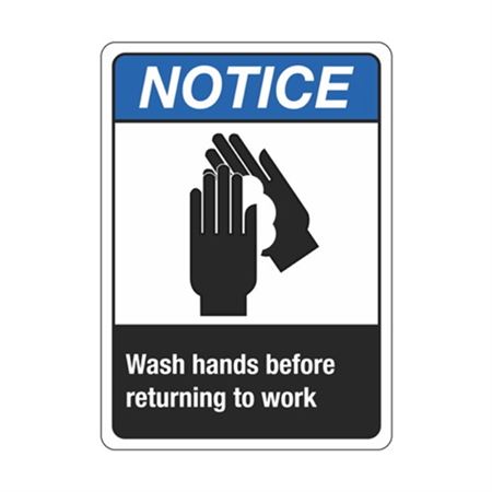 Notice Wash Hands Before Returning To Work Sign